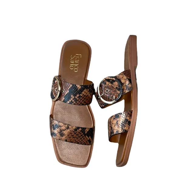 NEW Franco Sarto Merris Slip On Sandals Snake Print Leather - Image 7