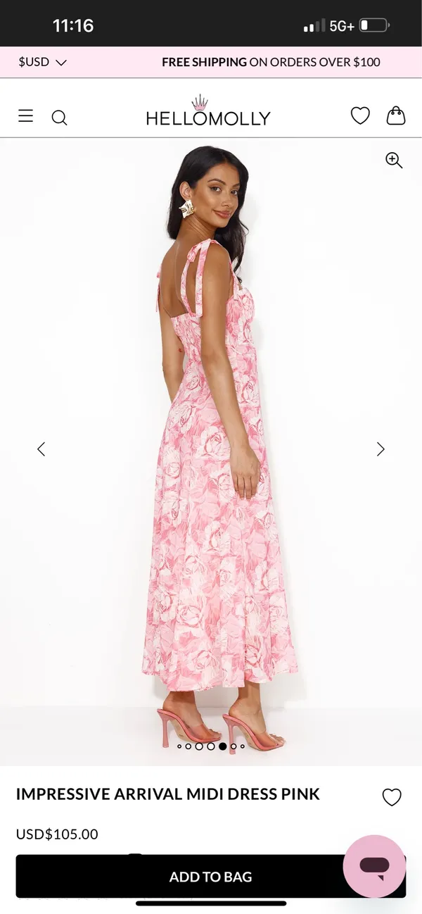 Hello Molly Midi Pink Dress - Image 4
