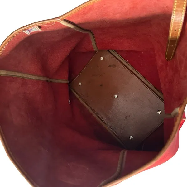 Dooney & Bourke Vintage Large Purse‎ Red Pebbled Leather Tote Bag Adjustable - Image 13