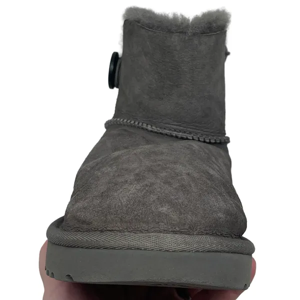 UGG Bailey Button Charcoal Grey Suede Boots Women’s Size 11 - Image 13