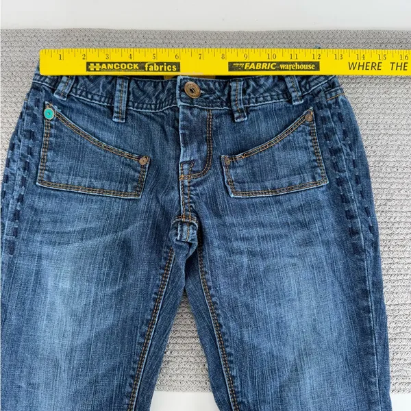 Set/2 MEK Denim Keros Skinny Super Bell Low Rise Flare Jeans Patchwork Dk Rinse - Image 14