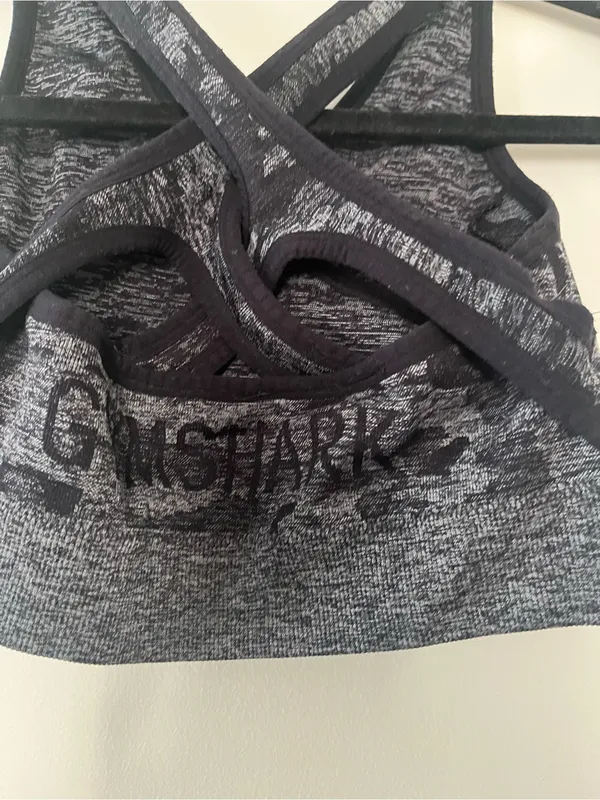 Gymshark Gray Black Camo Longline Sports Bra Small Medium Support Athleisure - Image 5