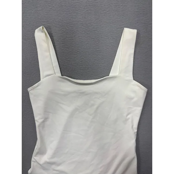 Abercrombie & Fitch‎ Bodysuit Large Soft A&F Collection White Square Neck Thong - Image 3