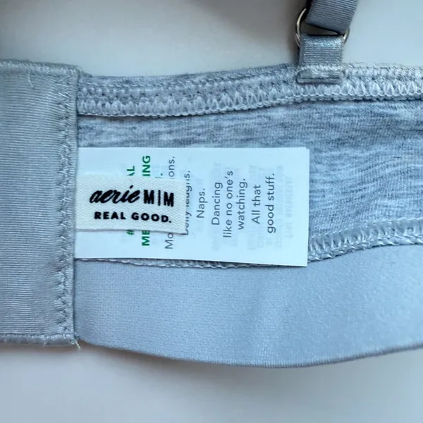 NWT Aerie Real Good Strappy Side Lace Up Bralette Bra Gray Size Medium M NEW - Image 7