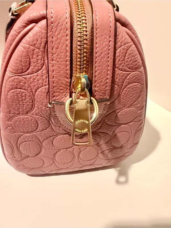 NEW Coach Medium Rowan Satchel Peony Pink Signature Refined Pebble Leather CCD50 - Image 4