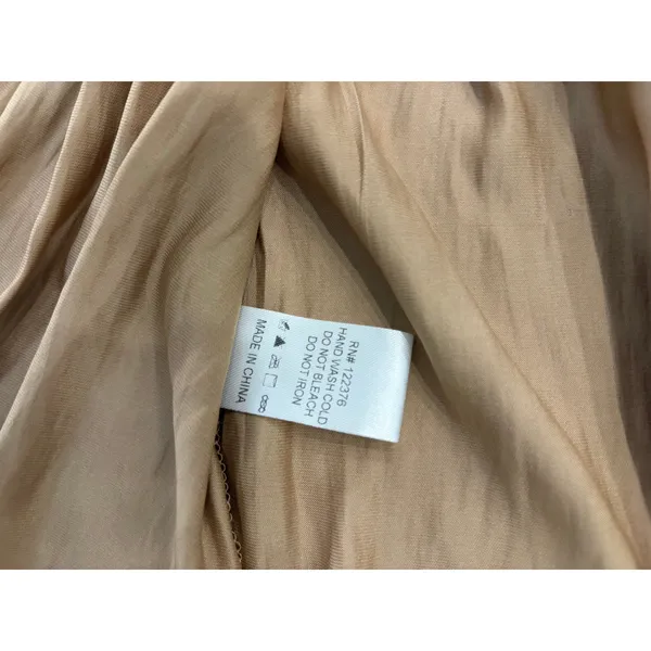 Mustard Seed Dress XS Tan High Low Tiered Boho Long Sleeve Mini - Image 2