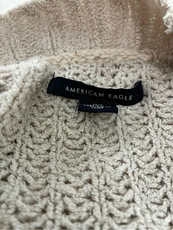 American Eagle Outfitters Cozy Open-Front Cardigan in Light Taupe - Image 4