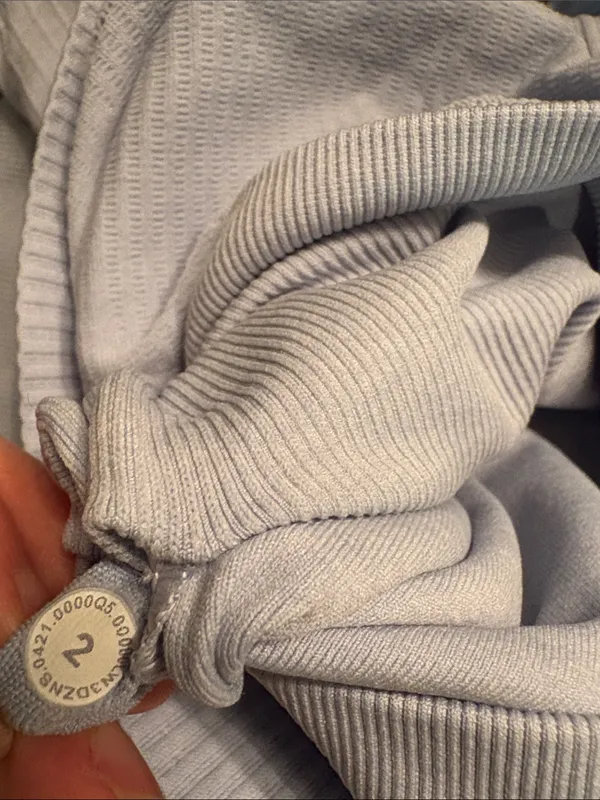 Lululemon ebb Light Blue Long-Sleeve Crop Top - Women's Stretch Shirt - Image 5