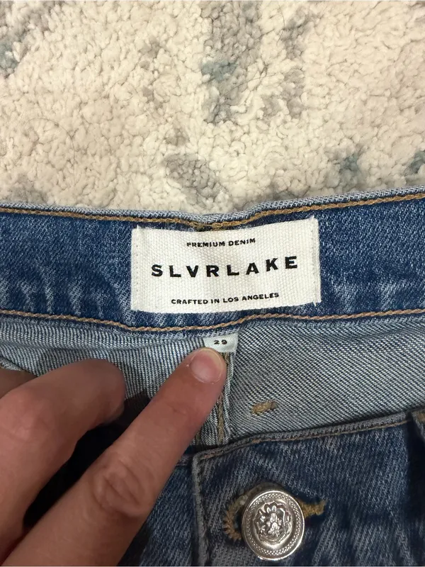 SLVRLAKE Grace High Rise Wide Leg Jeans Size 29 Blue Denim - Image 5