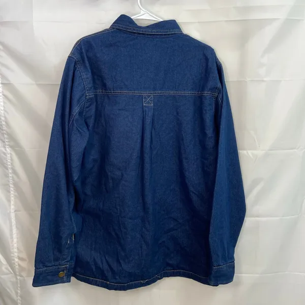 Vintage Duke Haband men's soft fleece lined denim‎ snap button pocket jacket M - Image 8