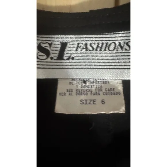 S.L. Fashions Vintage Black‎ Sleeveless A-Line Formal Dress Size 6 USA Made - Image 4