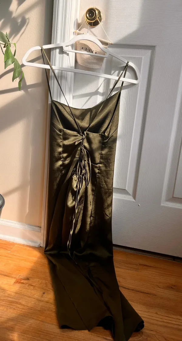 Olive Slip Dress - Image 2