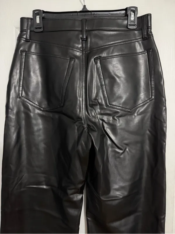 Abercrombie & fitch the 90’s relaxed high rise faux leather pants size 30 10 - Image 6