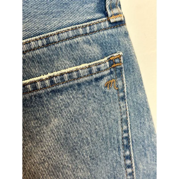 Madewell Relaxed Denim Shorts Womens 26 Blue Distressed Raw Hem ND697 - Image 9