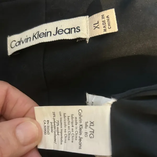 Calvin Klein Jeans Size XL Black Blazer Bolero Jacket Short Pockets Open Front - Image 8