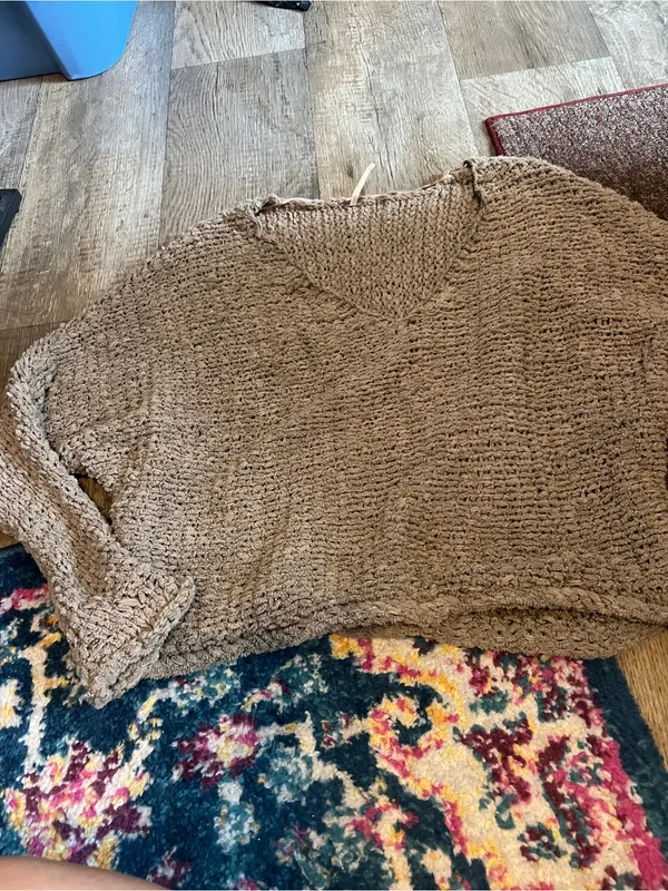 Free people Cozy V-Neck Knit Sweater in Taupe - Image 6