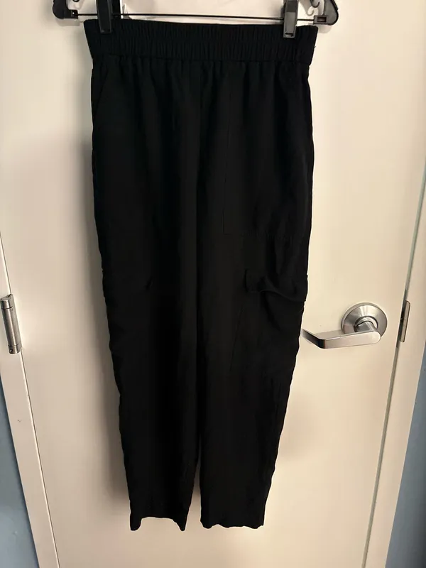 A New Day Women's Black Pants Elastic Waist Pocket Solid Regular Fit Small - Image 3