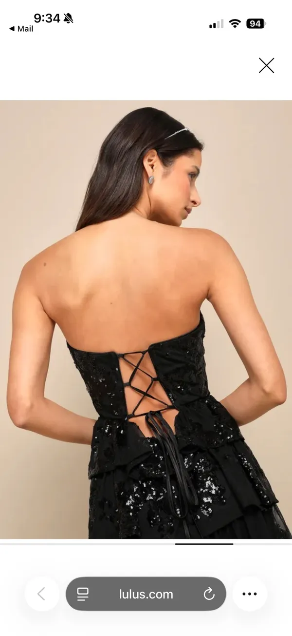 Lulus Black Sequin Maxi Dress - Image 3