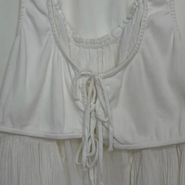 Free People Free-est Babydoll Layered Tank Top Ivory White Size Medium Cotton - Image 2