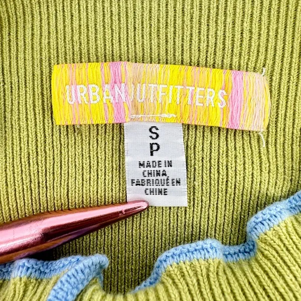 VTG Y2K Urban Outfitters Lettuce Edge Crop Knit Top Indie Mall Core Ribbed‎ Twee - Image 6