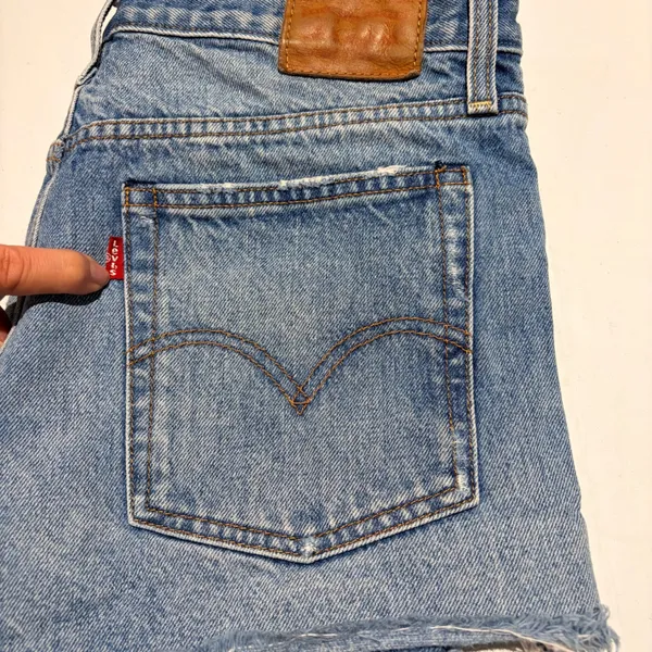 Levi's 501 Denim Shorts Womens 29 Blue Excellent White Oak Cone‎ Denim Cutoffs - Image 13