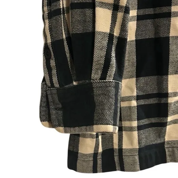 Lauren Ralph Lauren‎ Women’s M Black and White Plaid Flannel Full Zip Jacket - Image 13