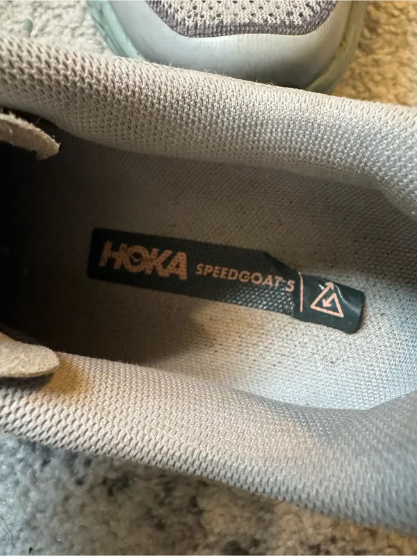 Hoka Speedgoat 5 Women's Gray and Mint Performance Running Shoes - Image 3