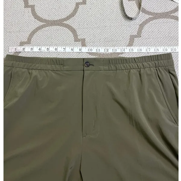 Banana Republic Airstretch Tapered Pants Olive Green Textured Ankle Size XL - Image 3