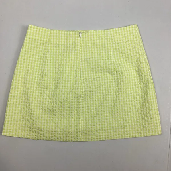 Zara Seersucker Plaid Mini Skirt Size Small NEW! Retail $39.90 - Image 2