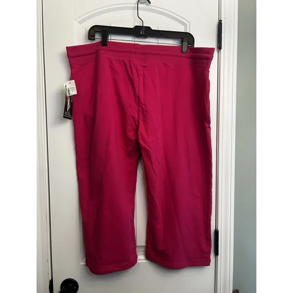 Active USA NYL New York Laundry Pink Rhinestone Capri Lounge Pants 2X NWT Plus Size - Image 3