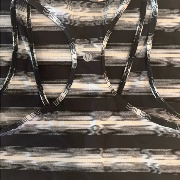 Lululemon Athletica Black and Gray Striped Tank Top - Image 2