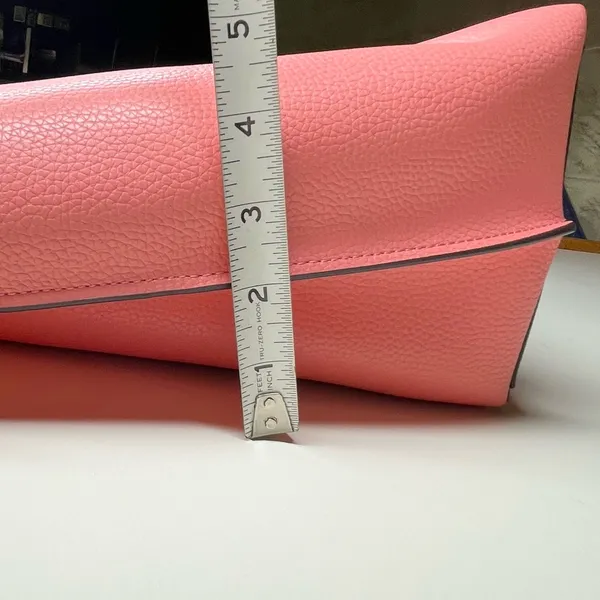 Michael Kors Emilia Large Pebbled Leather Tote Bag Grapefruit Pink Buckle Accent - Image 14