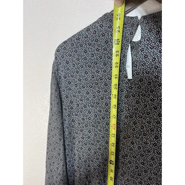 LOFT Large Blouse Floral Retro Ballon Long Sleeve High Neck NEW Preppy Career - Image 8