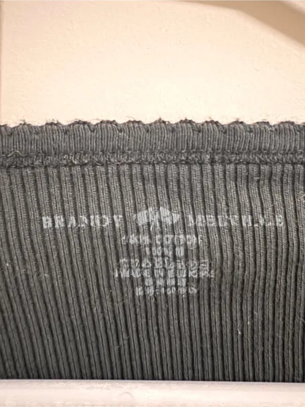 Brandy Melville Black Ribbed V-Neck Button-Front Top - Image 2