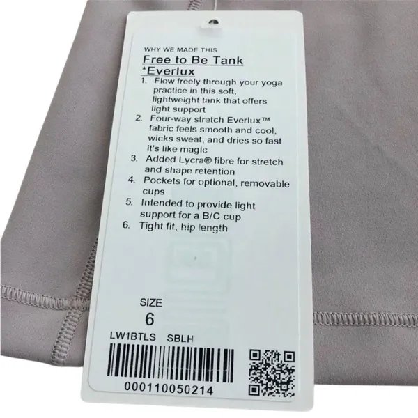 Lululemon Free To Be Tank Everlux Smoky Blush Sz 6 - Image 5