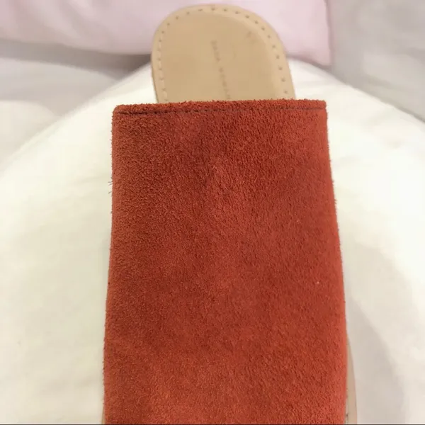 ZARA Burnt Orange Suede Platform Cork Sandals - Image 8