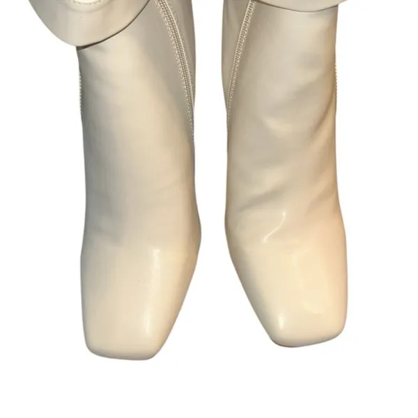 Lulus Square Mouth Ivory Boots(Size 7) - Image 4