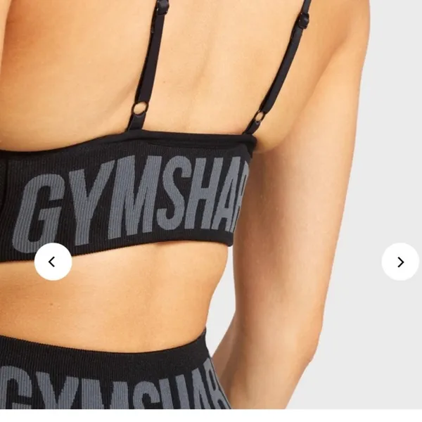 Gymshark Flex Strappy Sports Bra Black Gray Size Small - Image 8