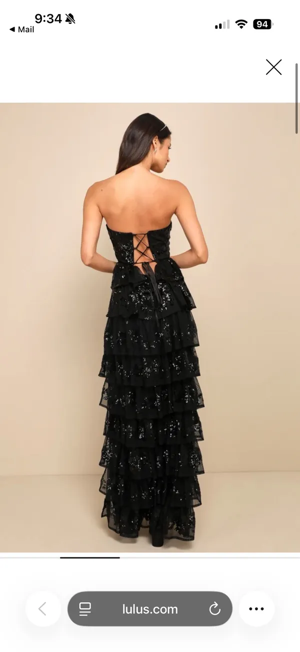 Lulus Black Sequin Maxi Dress - Image 5