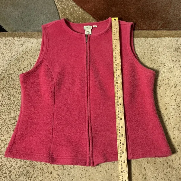 LL Bean Fleece Full Zip Vest Womens Granola Girl M Pink Gorpcore Layering - Image 2