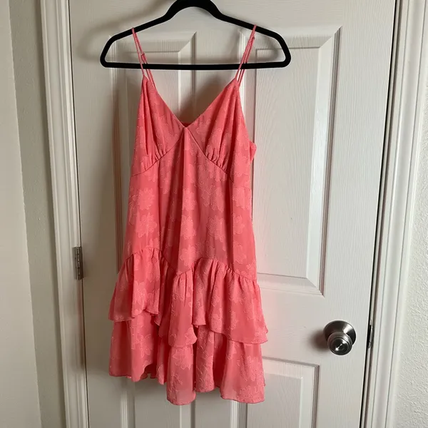 Women's Triangle Cup Tiered Mini Skater Dress - Wild Fable Pink Size large - Image 2