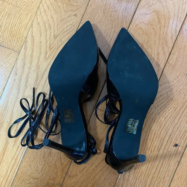 Free People X Jeffrey Campbell Patent Sitletto Lace Up Pump Heel - Image 3
