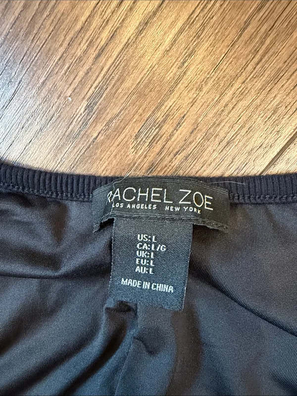 Rachel Zoe Ribbed Black Sleeveless Women’s Dress Size Large - C73-025 - Image 2