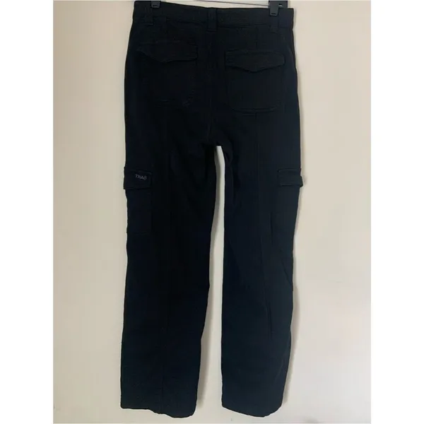 TNA Black Relay Cargo Utility Pants 4 Goth Streetwear Grunge Drop in Pockets - Image 4