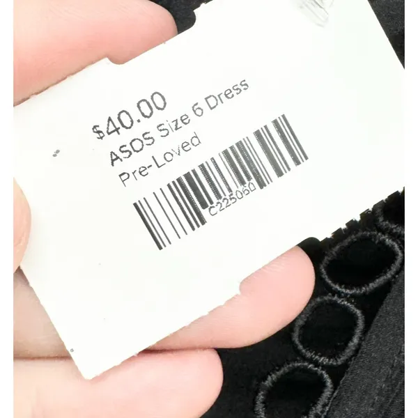 ASOS Dress Women Size 6 Mini‎ Laced Open Black Pleated Ruffled Black Summer - Image 4