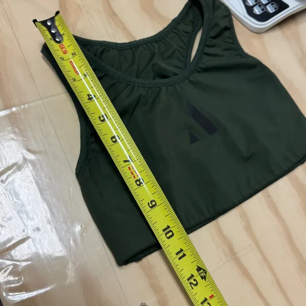 AARMY Racerback Sports Bra Small Logo Activewear‎ Workout Top Olive Green - Image 9