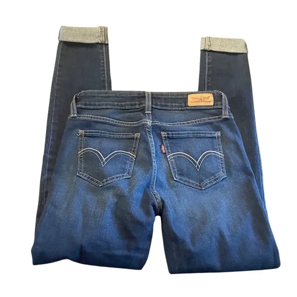 Levis 710 Super Skinny Dark Wash Indigo Denim Jeans W26 L32 - Image 4