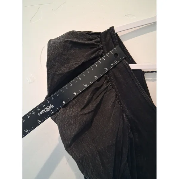 Daily Practice Anthropologie Malibu Creek Dress Cotton Ruffle Black measures Med - Image 8