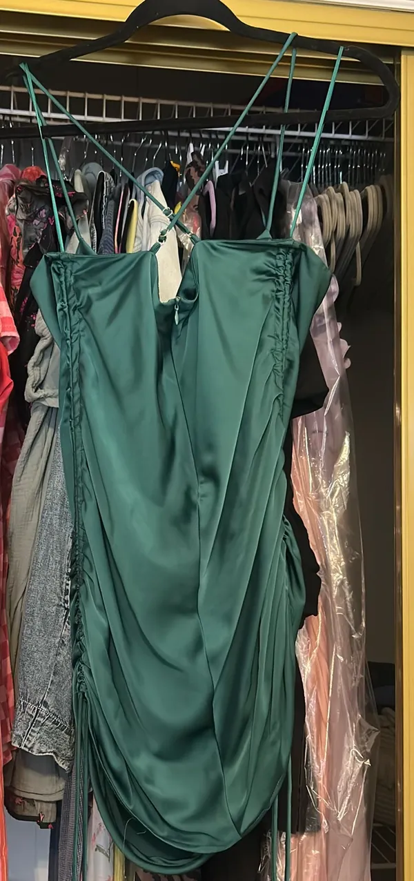 Glam Green Mini Dress - Image 5