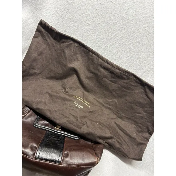 Kate Spade Rare Brown/Black Leather Turn Lock Shoulder Bag Purse With Dust Bag - Image 10